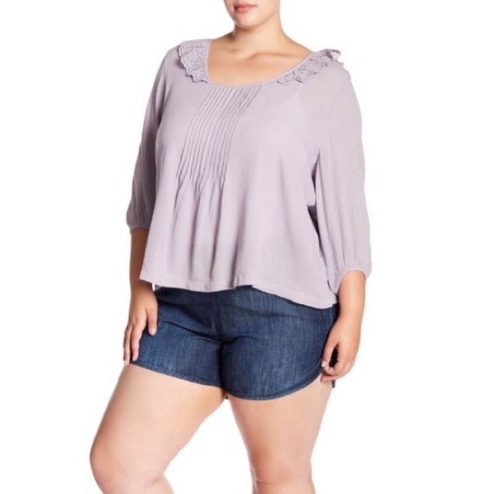 Melrose and Market Pintuck Eyelet Square N…